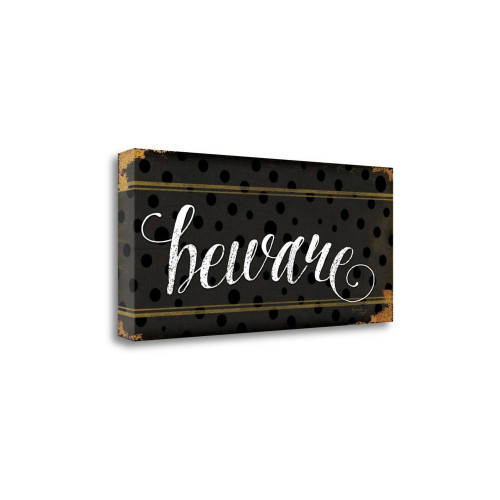 Beware 6 Wrapped Canvas Print Living Room Wall Art