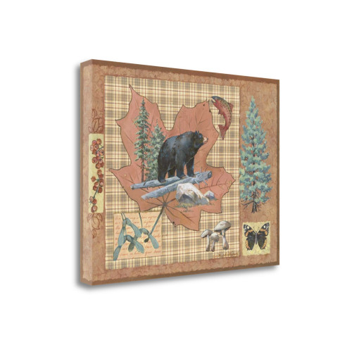 Bear Leaf 2 Wrapped Canvas Print Living Room Wall Art