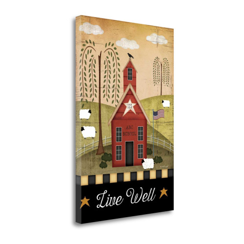 Primitive Live Well 3 Wrapped Canvas Print Living Room Wall Art
