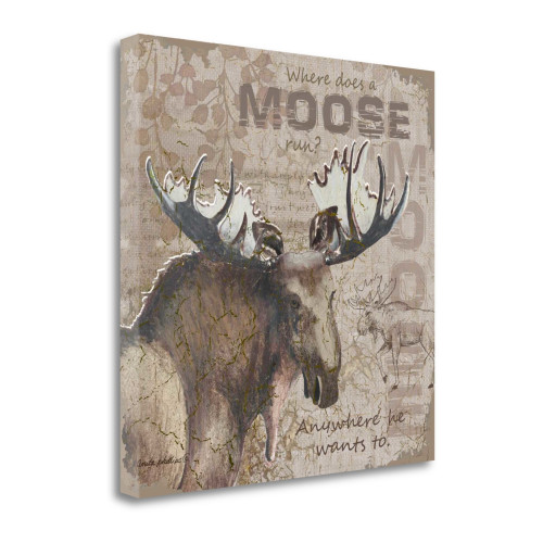 Where Does A Moose Run Wrapped Canvas Print Living Room Wall Art