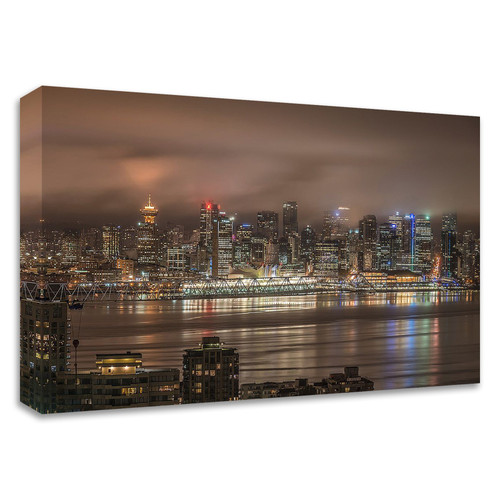 "Vancouver Night" Wrapped Canvas Print Wall Art