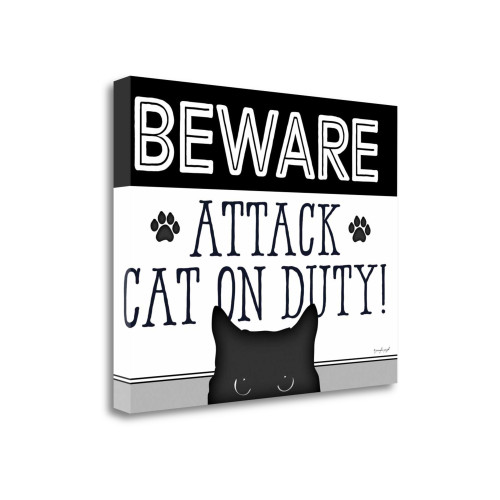 Beware 9 Wrapped Canvas Print Living Room Wall Art