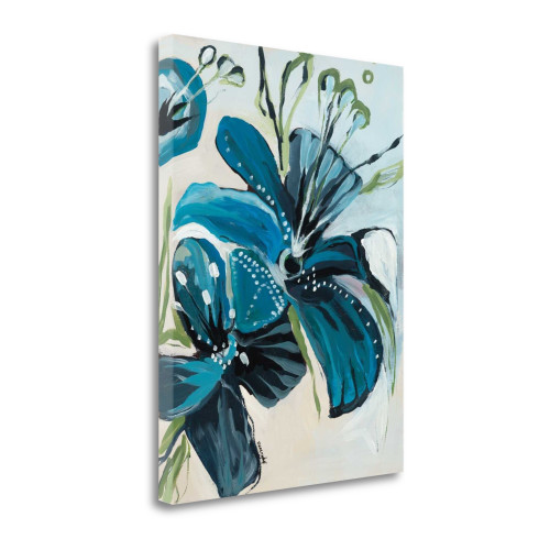 Flowers Of Azure I Wrapped Canvas Print Living Room Wall Art