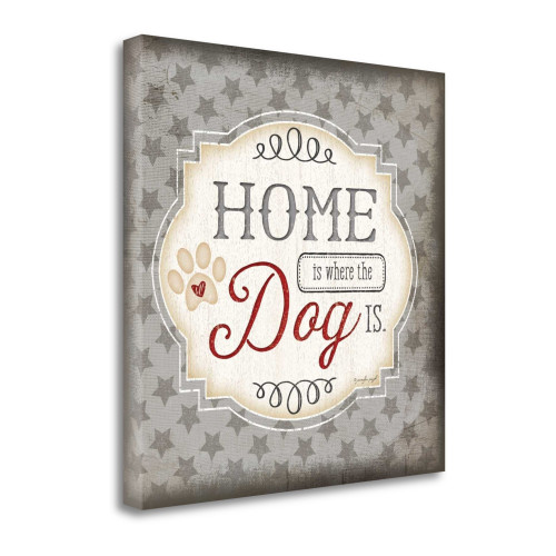 Home Is Where The Dog Is 1 Wrapped Canvas Print Living Room Wall Art