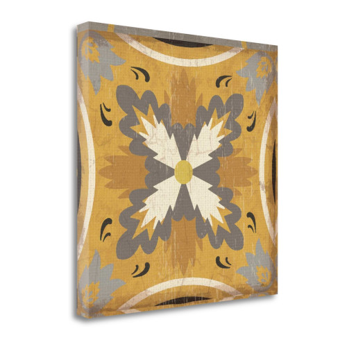 Golden Glow Square XViii Wrapped Canvas Print Living Room Wall Art
