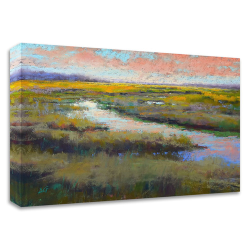 "A Glimmer On The Marsh" Wrapped Canvas Print Wall Art