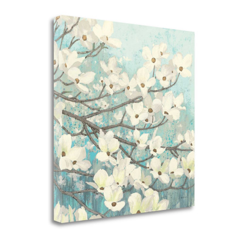 Dogwood Blossoms II Wrapped Canvas Print Living Room Wall Art