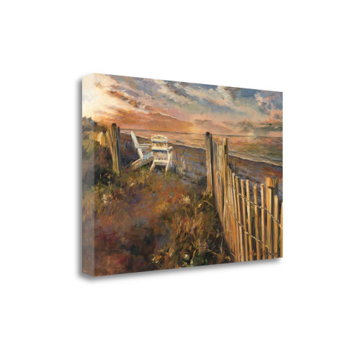 The Beach At Sunset 3 Wrapped Canvas Print Living Room Wall Art