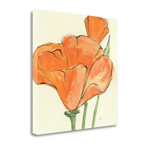 Sunshine Poppy IV Wrapped Canvas Print Living Room Wall Art