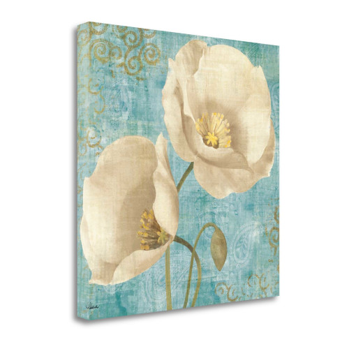 Rich Poppies On Paisley 5 Wrapped Canvas Print Living Room Wall Art