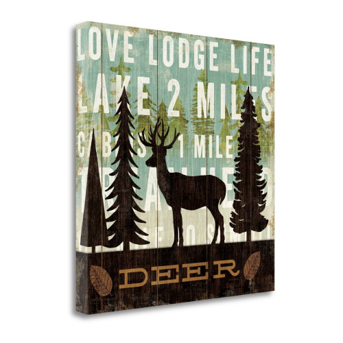Simple Living Deer 2 Wrapped Canvas Print Living Room Wall Art
