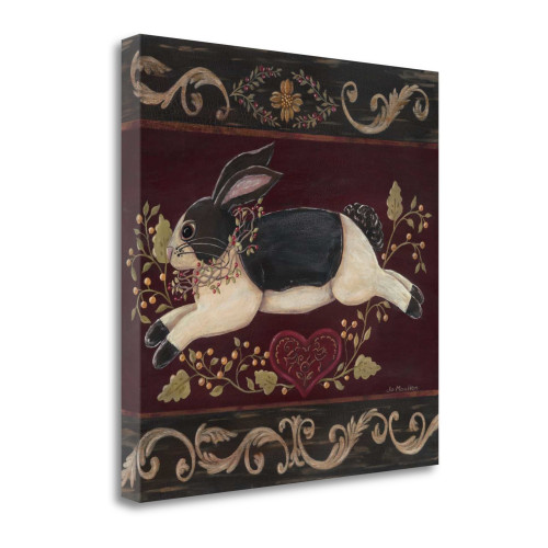 Folk Bunny II Wrapped Canvas Print Living Room Wall Art