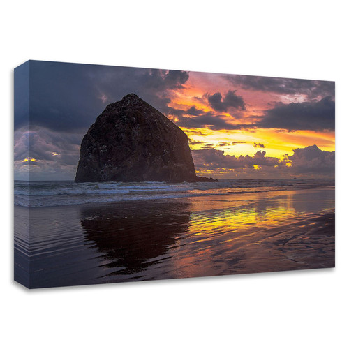 "Cannon Beach Sunset" Wrapped Canvas Print Wall Art