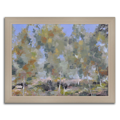 "Silvery Landscape" Brown Framed Print Wall Art