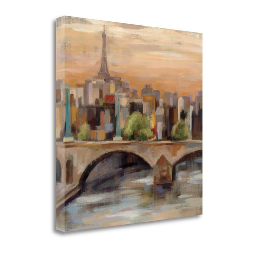 Sunset In Paris I Wrapped Canvas Print Living Room Wall Art