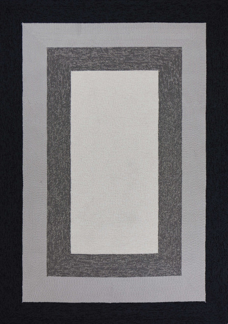 3' x 5' Charcoal Bordered UV Treated Area Rug