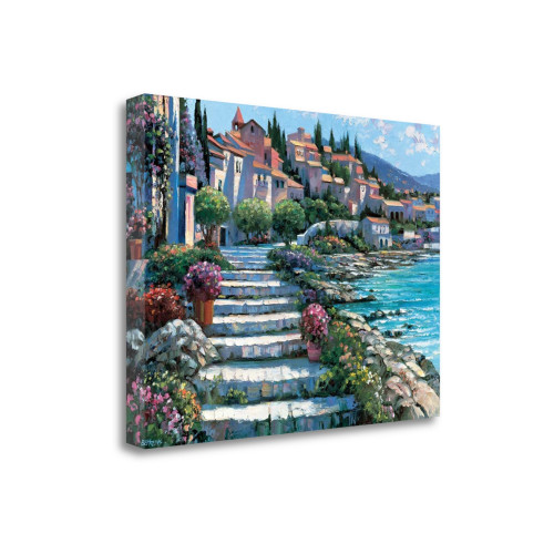 Steps Of St. Tropez 3 Wrapped Canvas Print Wall Art