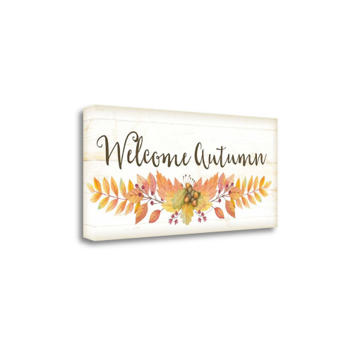 Welcome Autumn 2 Wrapped Canvas Print Living Room Wall Art