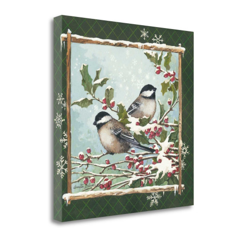 Winter Chickadees 7 Wrapped Canvas Print Wall Art
