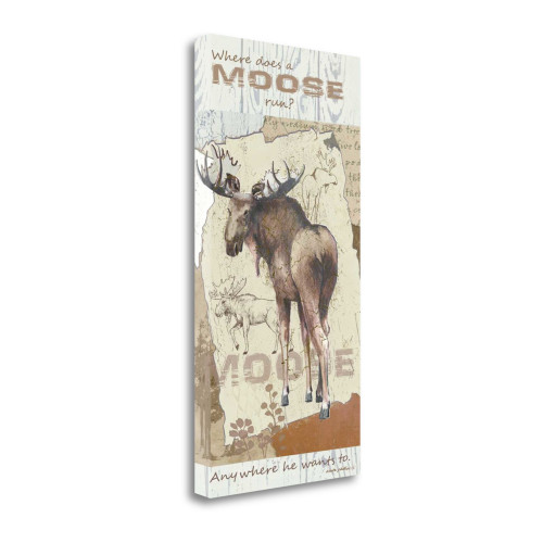 Moose Run Wrapped Canvas Print Living Room Wall Art