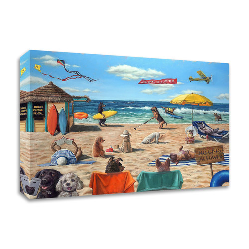 Dog Beach Wrapped Canvas Print Wall Art
