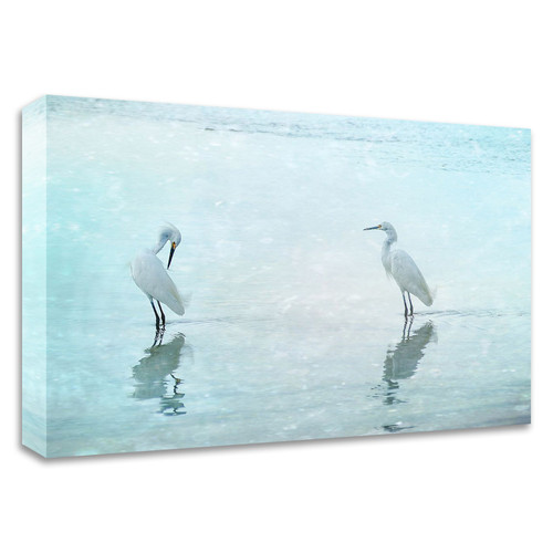 "White Cranes" Wrapped Canvas Print Wall Art
