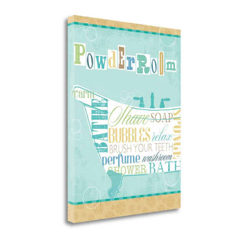 Bathroom Words Tub I Wrapped Canvas Print Living Room Wall Art