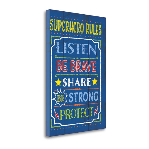 Superhero Rules 1 Wrapped Canvas Print Living Room Wall Art