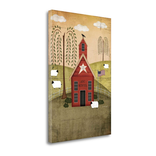 Primitive School 2 Wrapped Canvas Print Living Room Wall Art