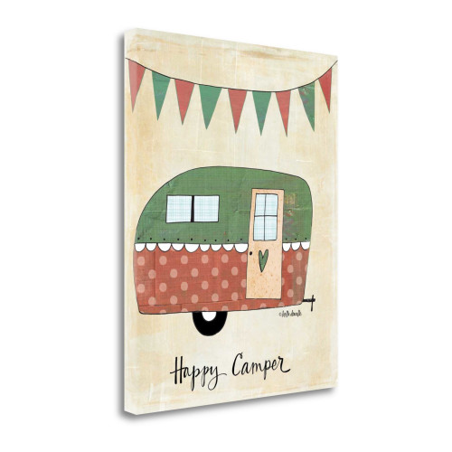 Happy Camper 4 Wrapped Canvas Print Living Room Wall Art