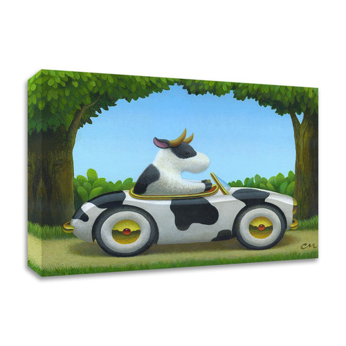 Cow Car Wrapped Canvas Print Wall Art