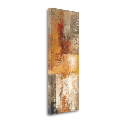 Silver And Amber Panel I Wrapped Canvas Print Living Room Wall Art