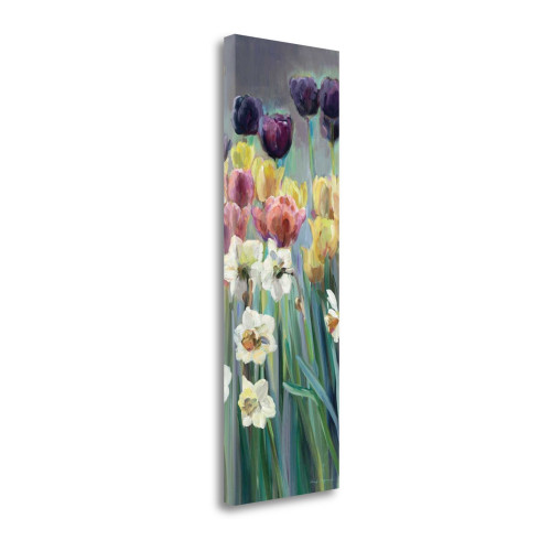 Grape Tulips Panel I Wrapped Canvas Print Living Room Wall Art