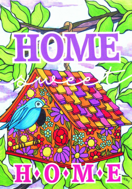 Flag Birdhouse Home Sweet 