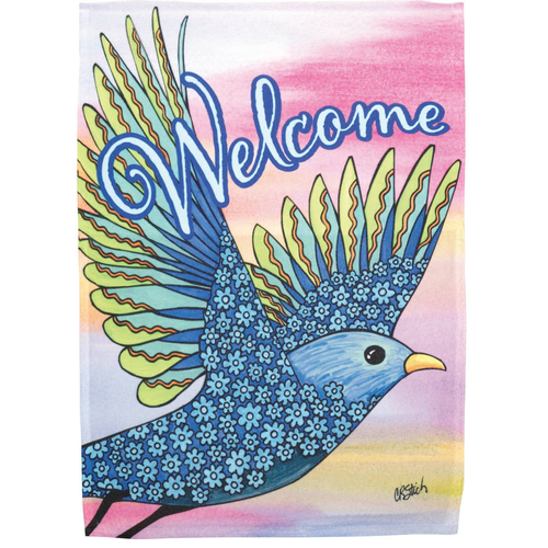 Flag Welcome Daisy Bird Polyester 