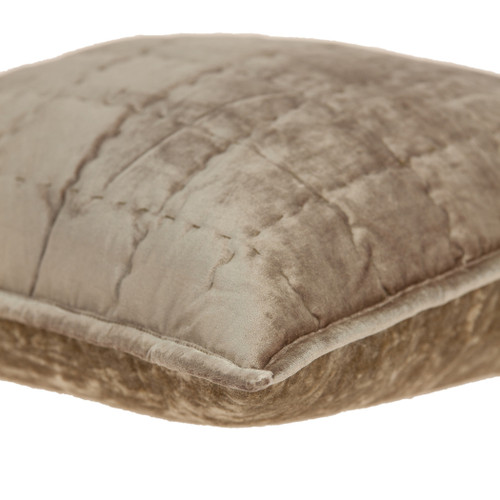 Parkland Collection Byblo Taupe Solid Quilted Throw Pillow