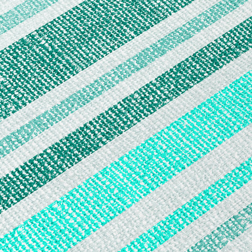 8' X 10' Turquoise Striped Washable Indoor Outdoor Area Rug