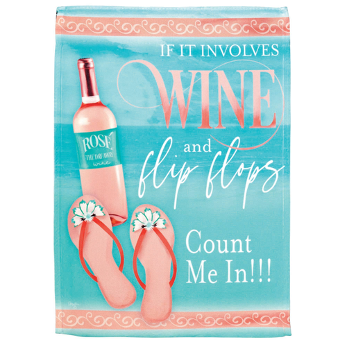 Flag Wine Flip Flops Polyester 
