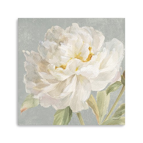 Homeroots Home Decor 30" Angelic White Peony Flower Canvas Wall Art