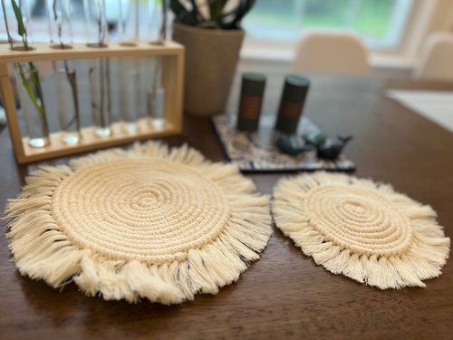 Handmade Sustainable White Placemats, Eco-Friendly Placemats