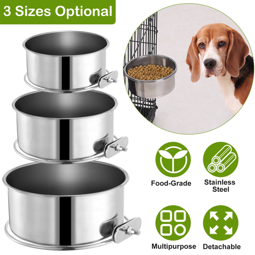 Stainless Steel Dog Bowl Pets Hanging Food Bowl 