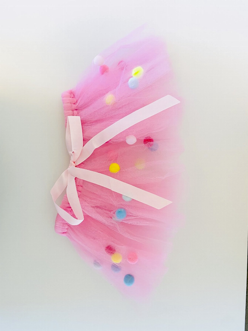 Pink Pom Pom Dog Tutu Skirt (XXL)