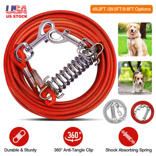 29.5FT Dog Tie Out Cable Long Dog Leash 