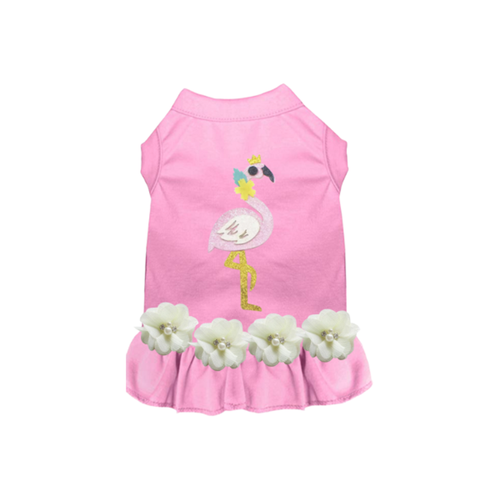 Crowned Flamingo Garden Dog Dress 