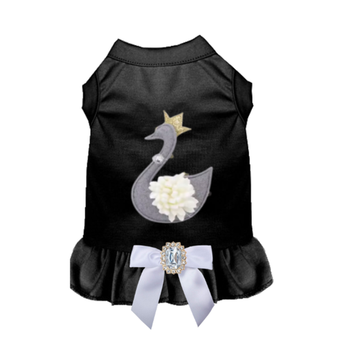 Royal Swan Jeweled Dog Dress 
