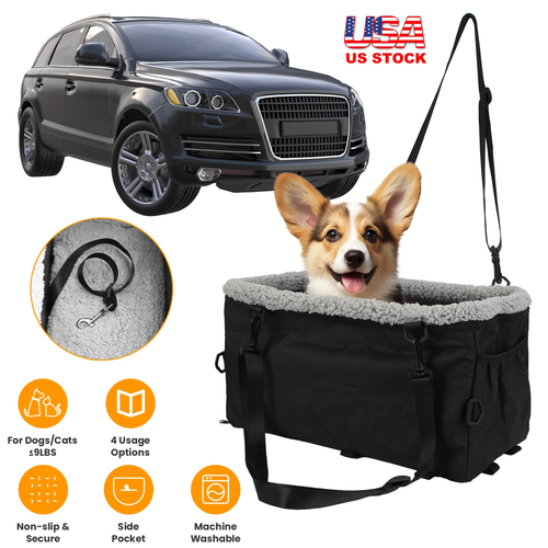 Small Dog Car Seat with Harness Center Console Pet 