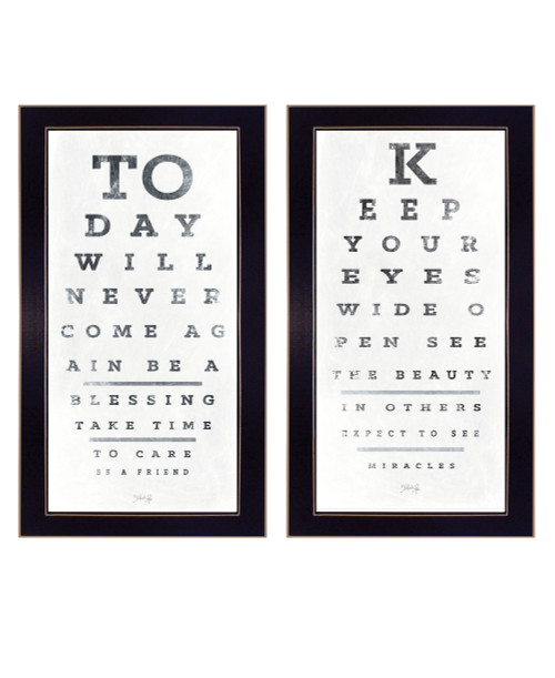 Set Of Two Eye Charts 2 Black Framed Print Wall Art