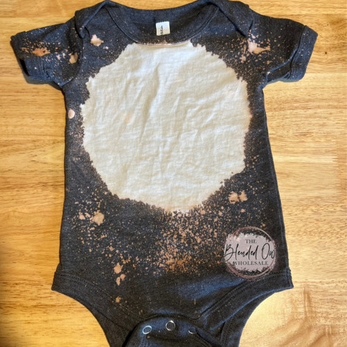 Dark Grey Bleached Blank Onesie