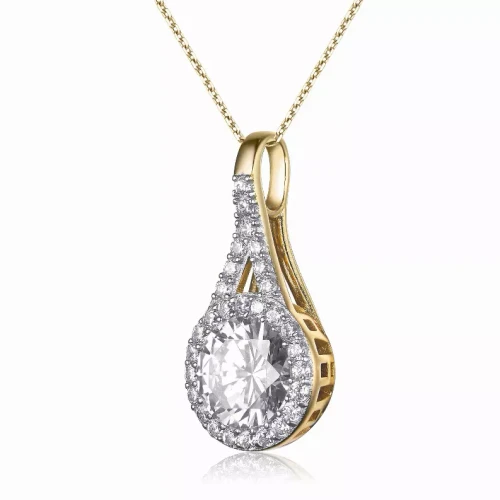 Collete Z CZ Sterling Silver gold Plated Pendant