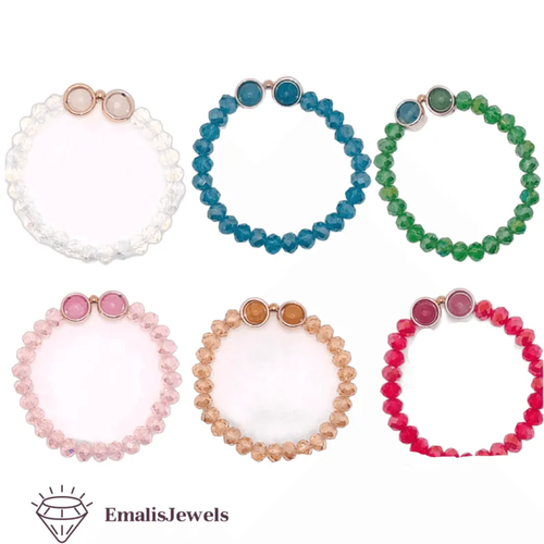 Beautiful Handmade Beads Stone and Glass Sphere Bracelets